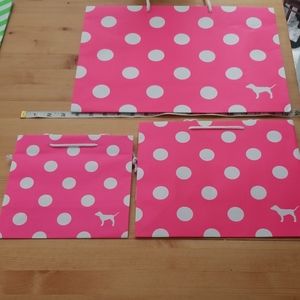 RARE Victoria's Secret PINK polka dot Gift Bags Nostalgic